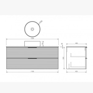 Meuble simple vasque blanc mat 120 cm Aqualinea