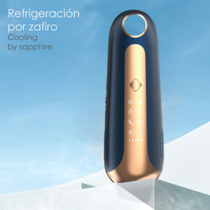 Depiladora por punto de congelación T60. 5 niveles, refrigeración por zafiro. Base de esterilización con lámpara UV.