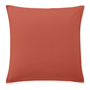 Paire de Taies d'oreiller percale de coton terre de sienne