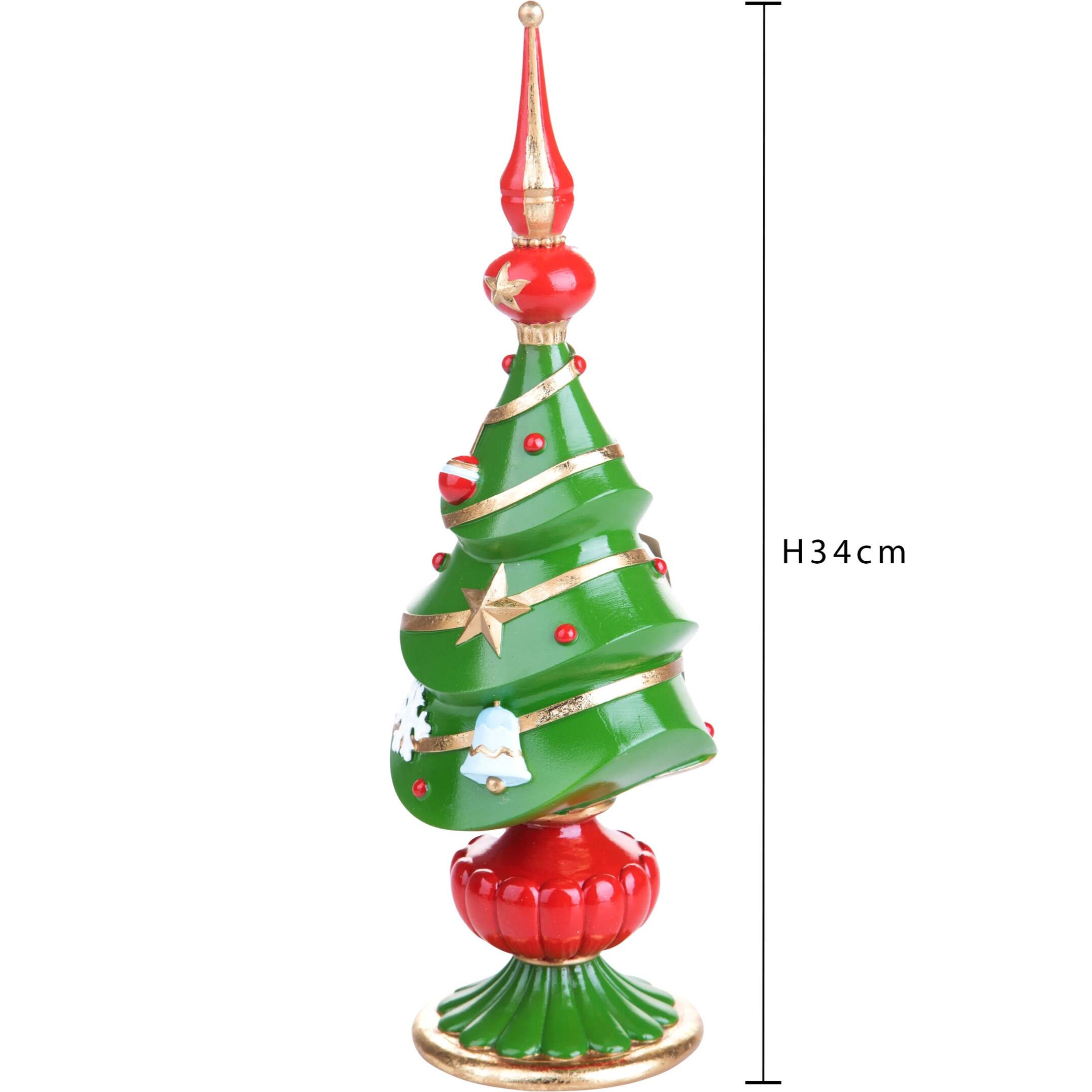 Albero natale artificiale Puntale - Pezzi 1 - Colore Rosso - 10,7x33,6Hx10,4cm - Bianchi Dino