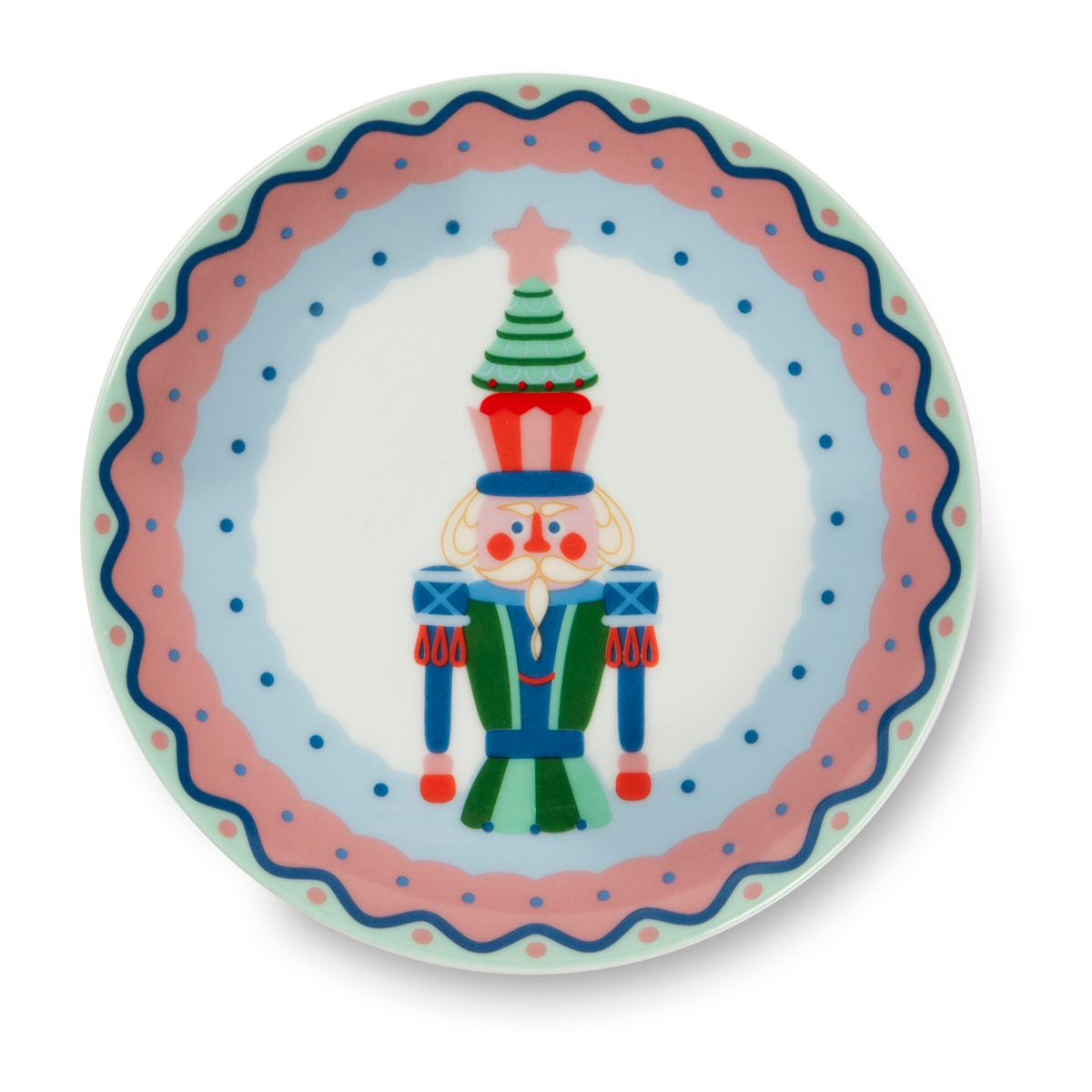 Set de 6 assiettes apéritif Excelsa - Xmas Sweet Pastels, Porcelaine Multicolore