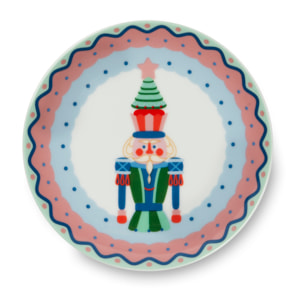 Set de 6 assiettes apéritif Excelsa - Xmas Sweet Pastels, Porcelaine Multicolore