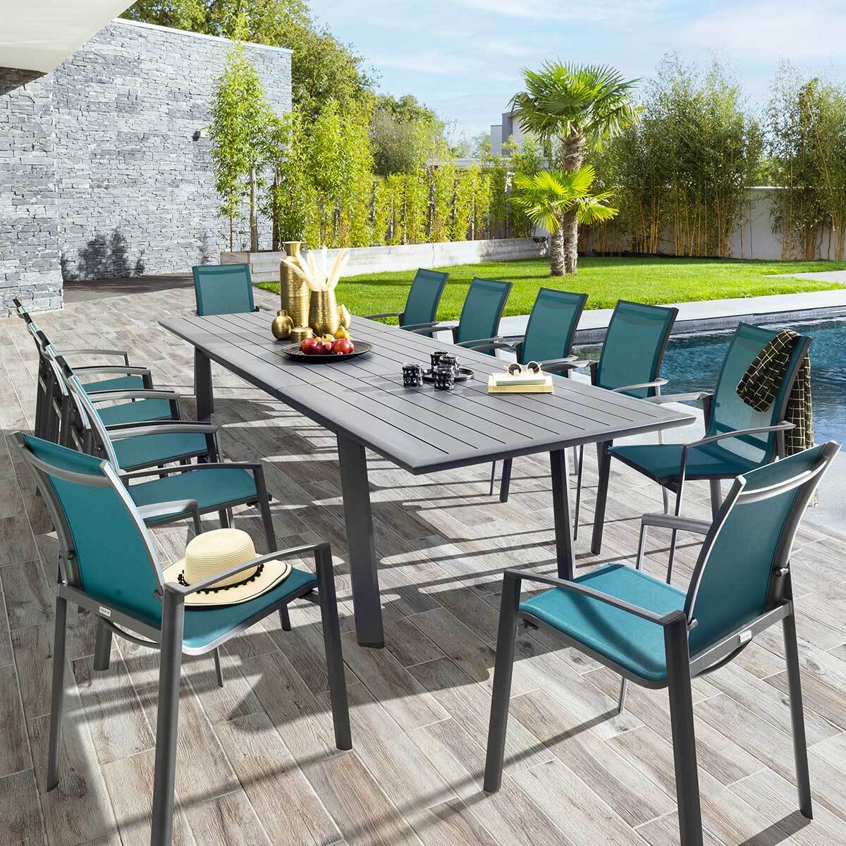 Table de jardin extensible Pavane Graphite