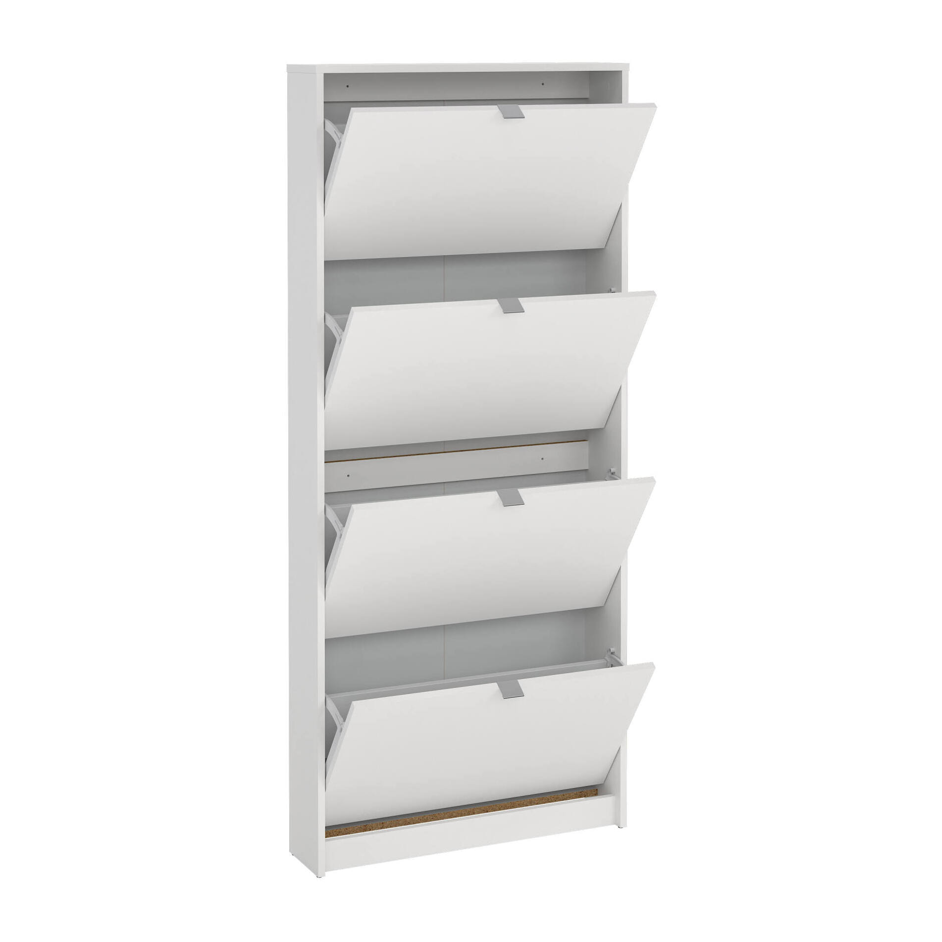 Scarpiera Desideria, Mobile portascarpe, Armadio da ingresso multiuso, Mobiletto per calzature, 70x17 h162 cm, Bianco