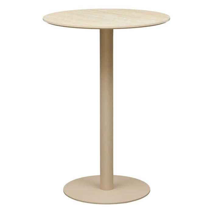 Table de bar Voluto ronde D.70cm beige