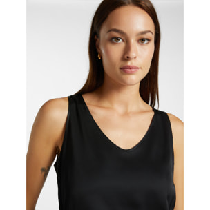 Elena Mirò - Top in raso stretch - Nero