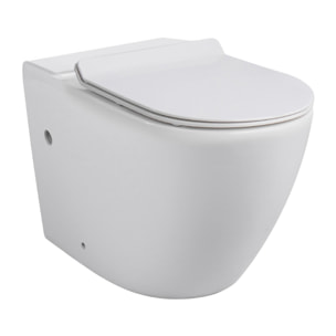 PixL WC à poser sans bride + abattant SoftClose + réservoir de chasse, alimentation latérale, blanc brillant (CEPX030RREXVP)
