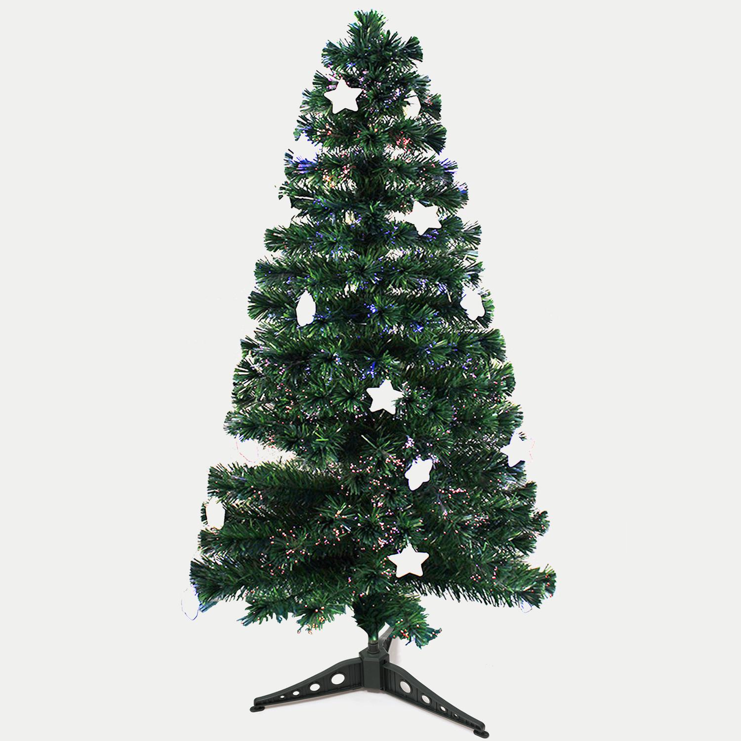 ÁRBOL DE FIBRA ÓPTICA CON ESTRELLA C/LUZ 90CM