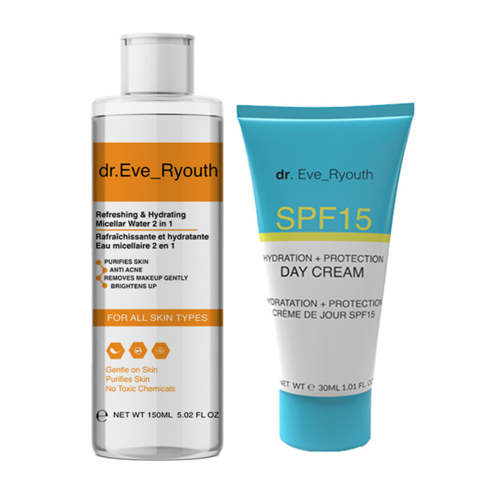 Agua Micelar Hidratante y Refrescante 2 en 1 150ML + Vitamina E y Menta para Dar Volumen a los Labios 8ml