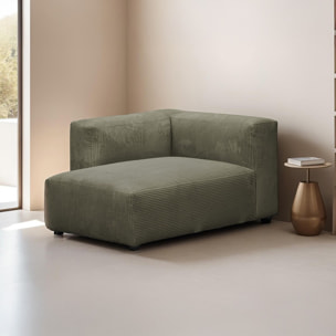 Méridienne d'angle à gauche modulable en velours côtelé - MODULO