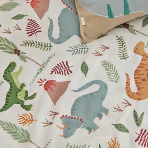 Sábana algodón dinosaurios Dinudini color blanco 100% Algodón percal