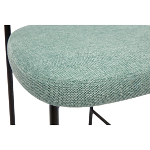 Tabourets de bar fixes en tissu effet velours texturé vert céladon H65 cm (lot de 2) BREKA