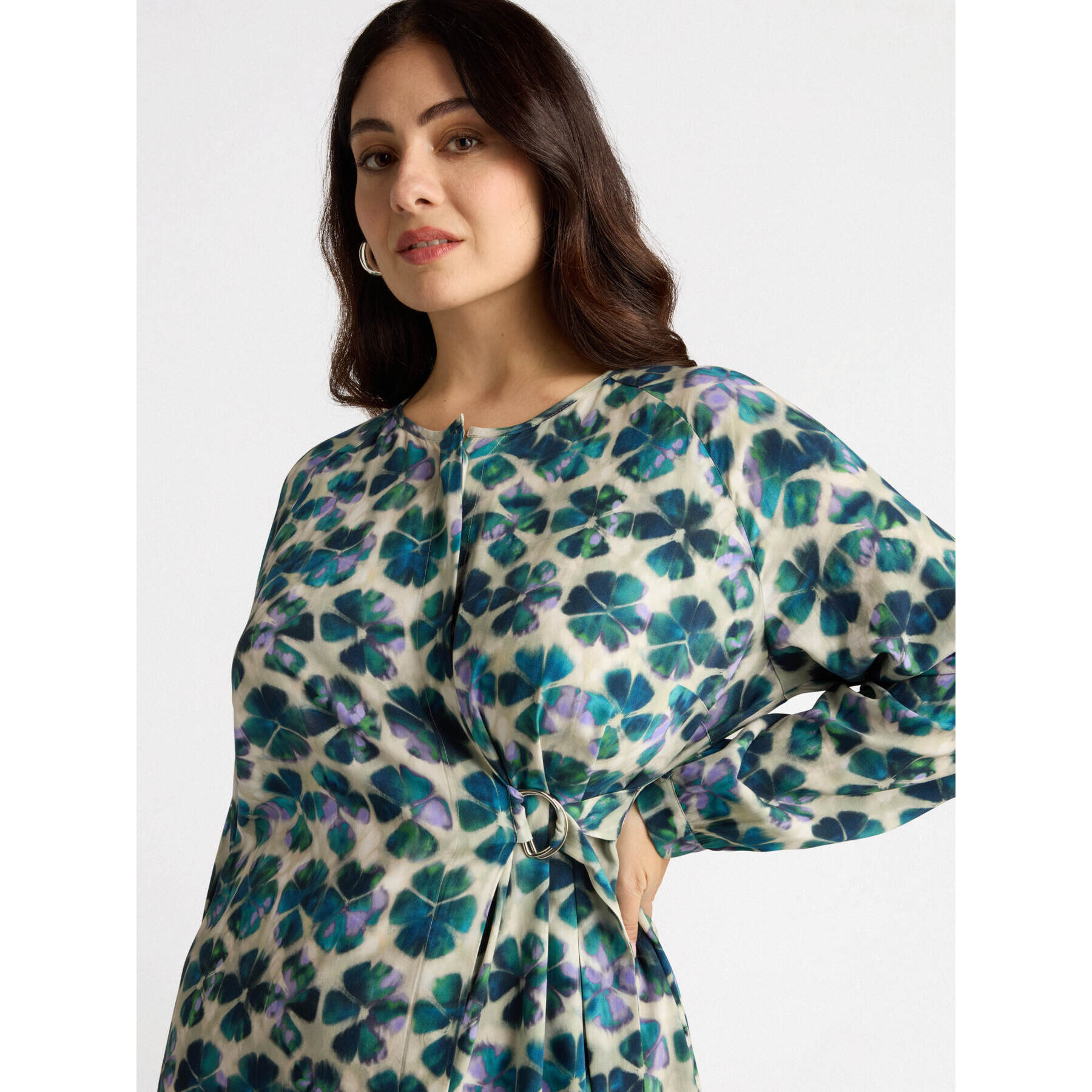 Fiorella Rubino - Vestito corto stampato con cintura - Verde