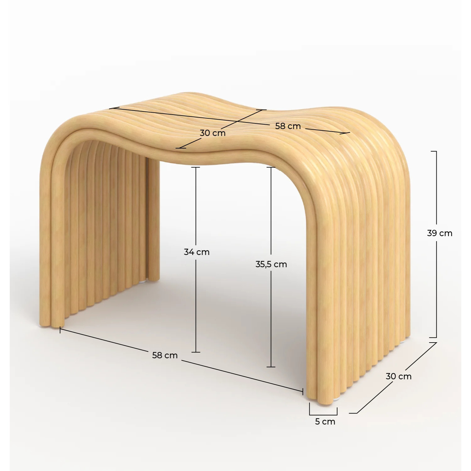 Tabouret en rotin - Wave