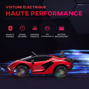 Voiture électrique enfant de sport supercar 12 V - V. max. 5 Km/h effets sonores + lumineux rouge