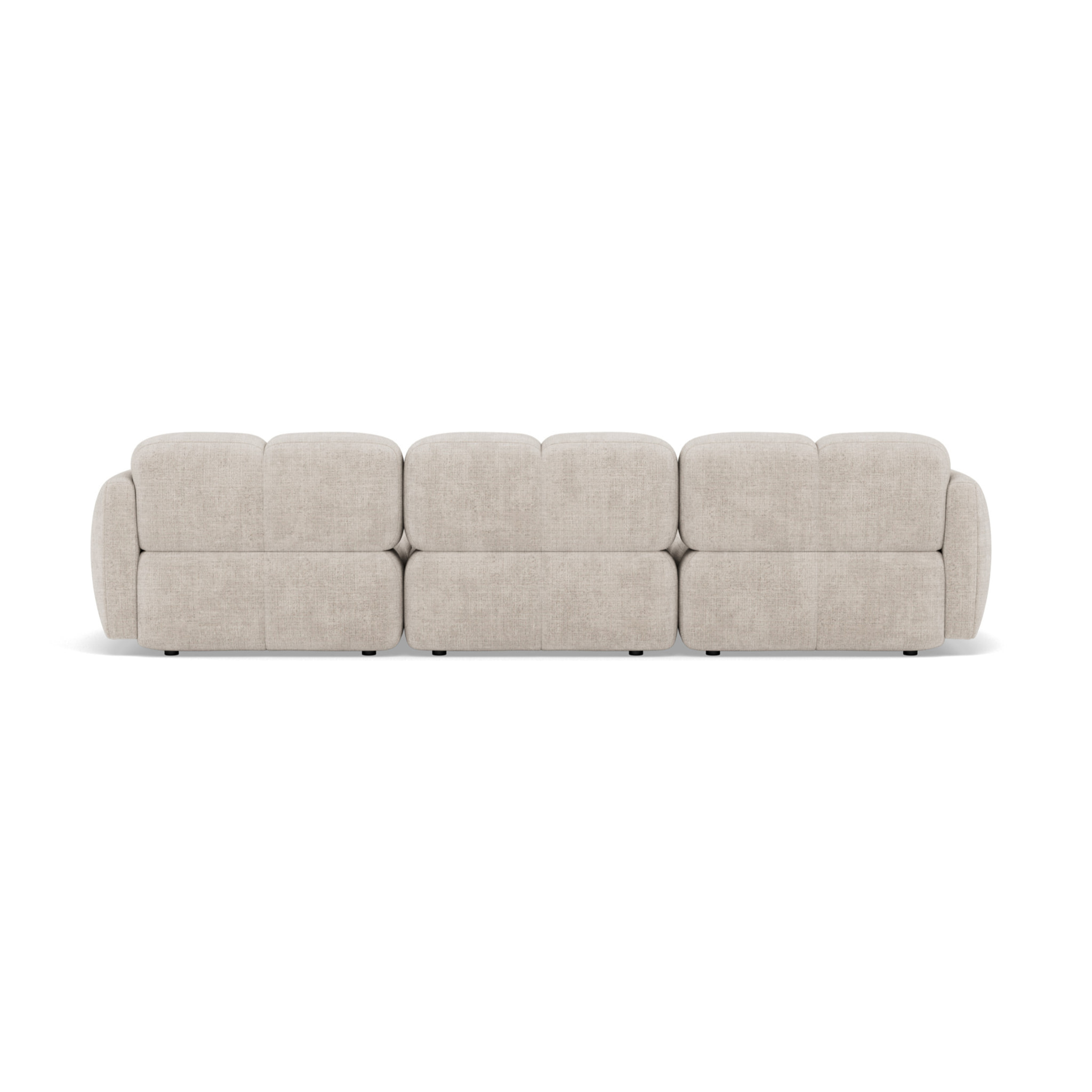 Grace - canapé modulable d'angle réversible 4 places en velours texturé - Beige