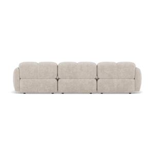 Grace - canapé modulable d'angle réversible 4 places en velours texturé - Beige