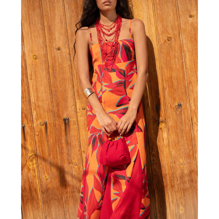 Vestido largo estampado floral de tirantes
