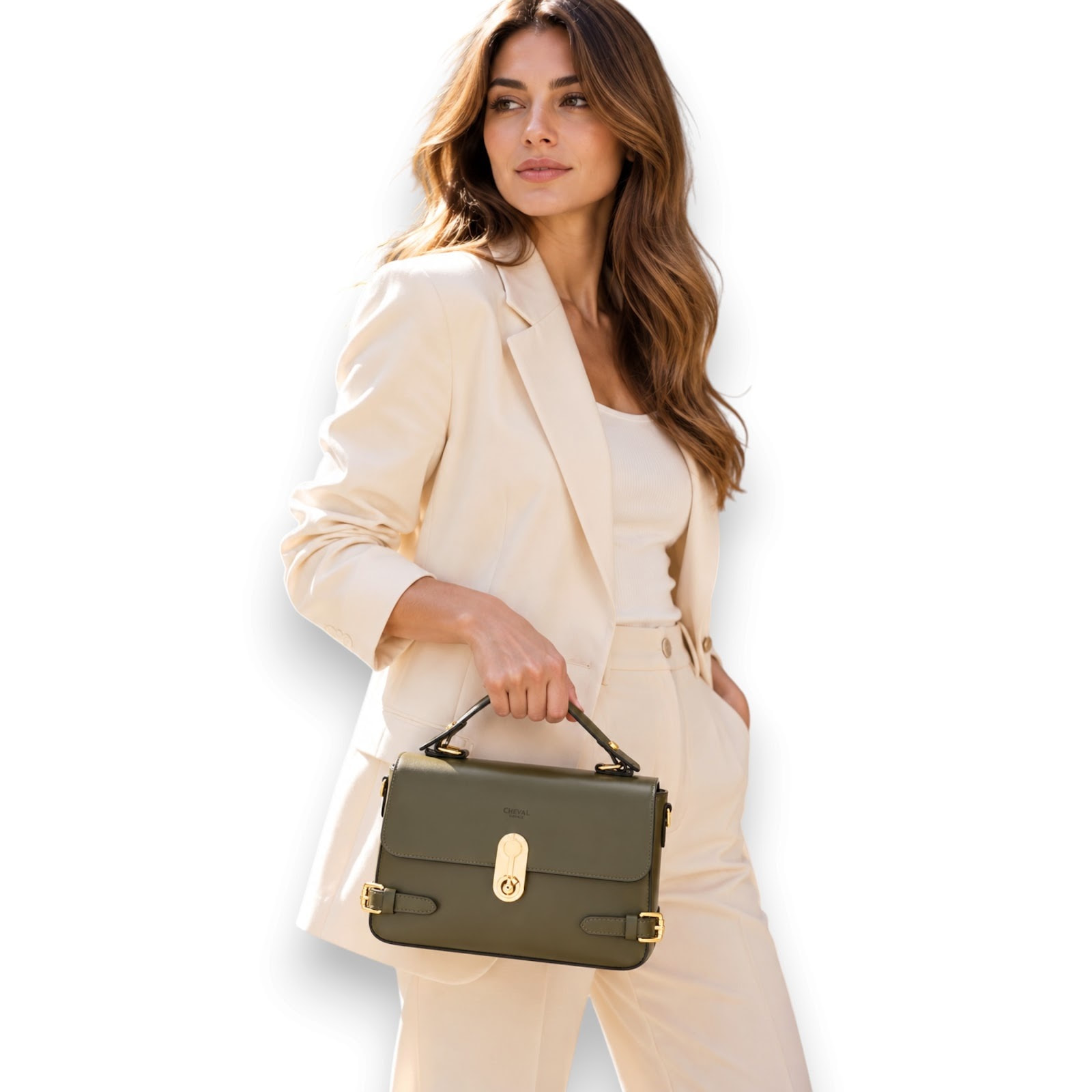 Borsa a Mano Cheval Firenze Anne Verde Oliva