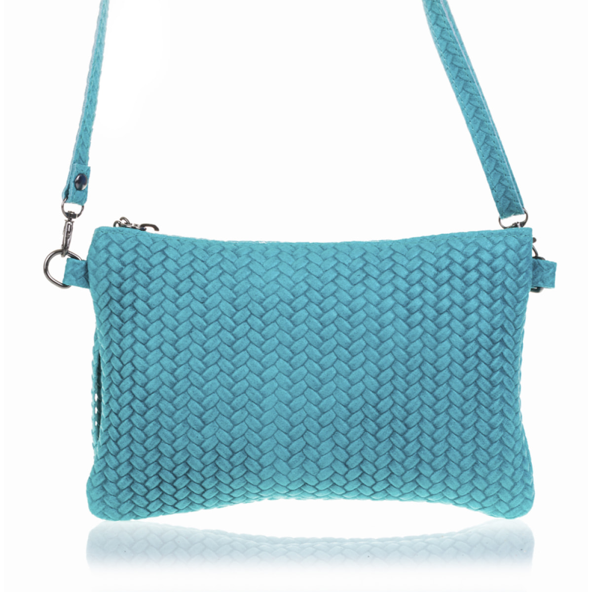 Oleggio Bolso bandolera Mujer.Piel auténtica Gamuza Grabado Espiga