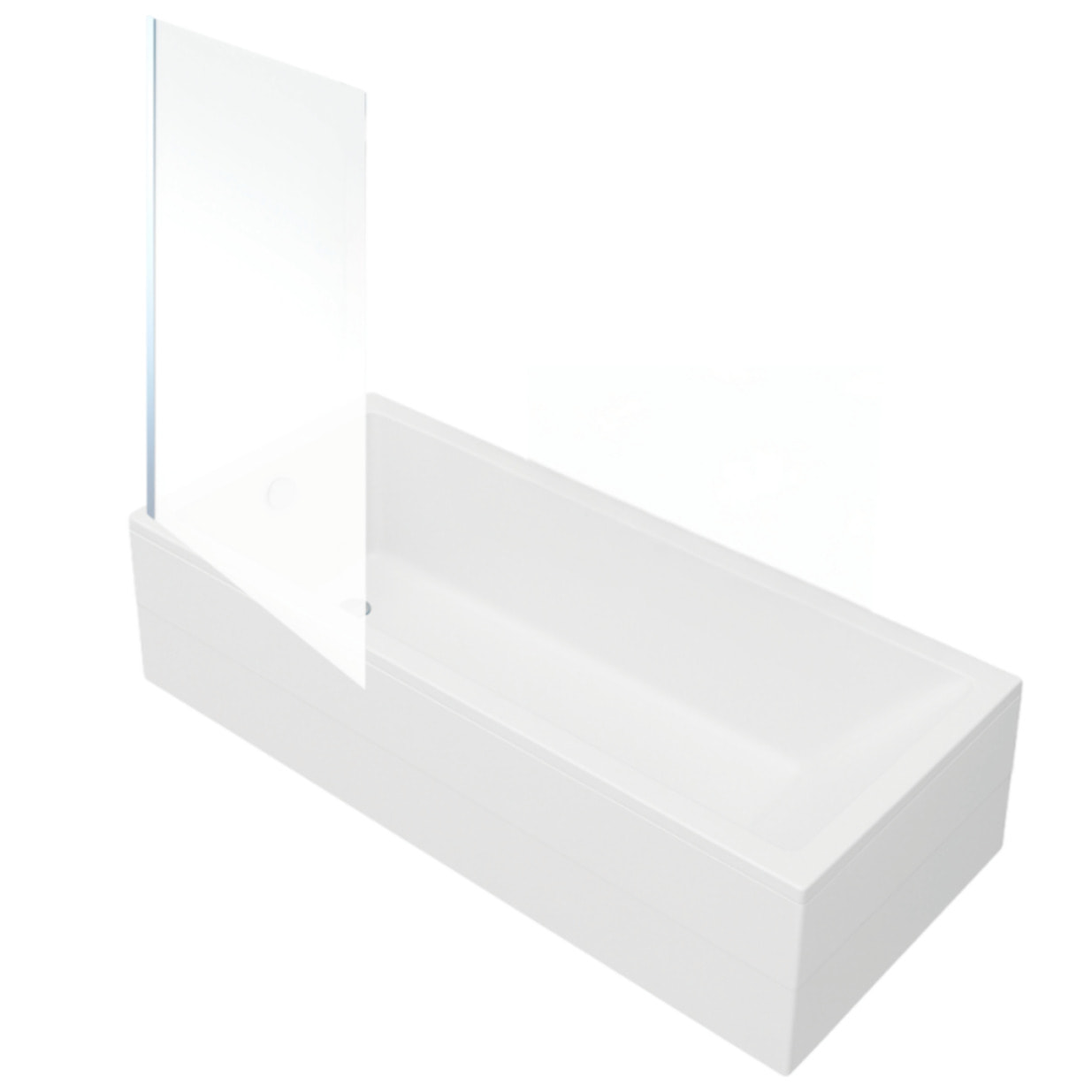 Baignoire rectangulaire VITRA Neon 170x75cm + Pare bain gauche AURYS Mist 1 chromé profilé gauche