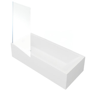 Baignoire rectangulaire VITRA Neon 170x75cm + Pare bain gauche AURYS Mist 1 chromé profilé gauche