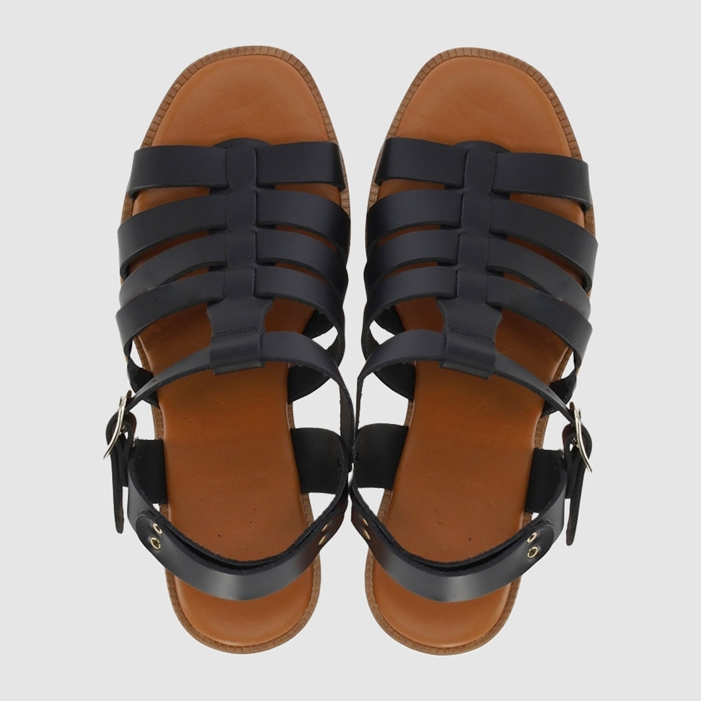Sandalias de Piel - Negro - Tacón: 9 cm
