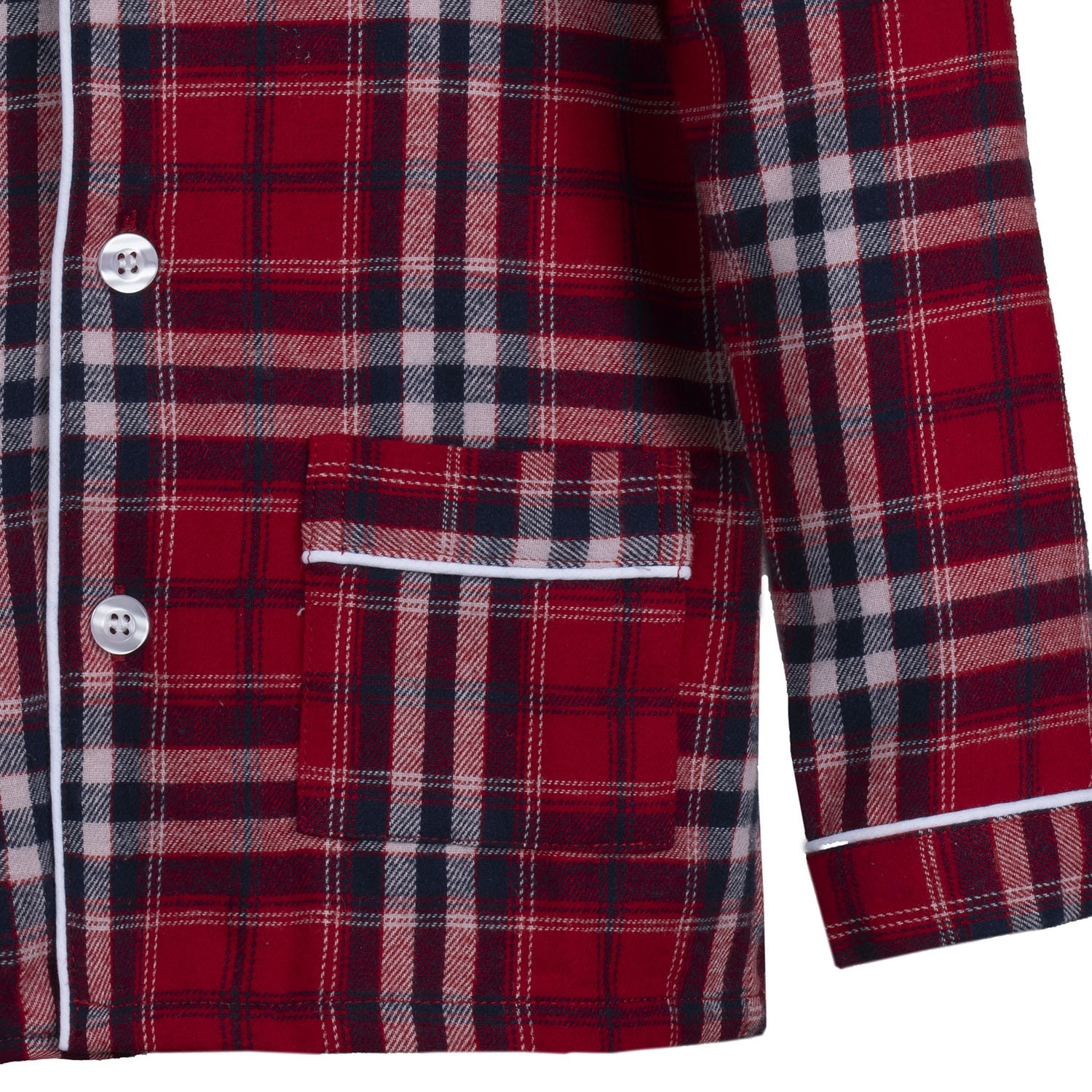 PIGIAMA BABY BABY in flanella invernale quadro rosso blu e bianco