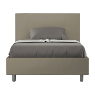 Letto una piazza e mezza con rete imbottito 120x210 similpelle cappuccino Adele