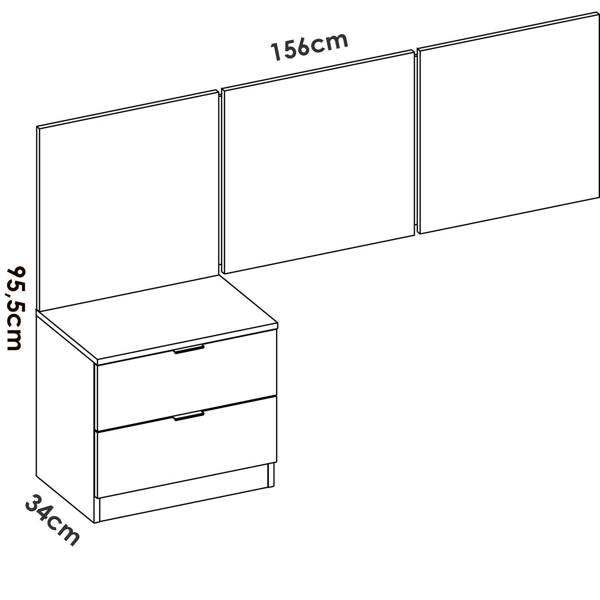 Testiera letto Chanhom, Spalliera, Testata per camera da letto, Poggiatesta, 157x34 h96 cm, Bianco