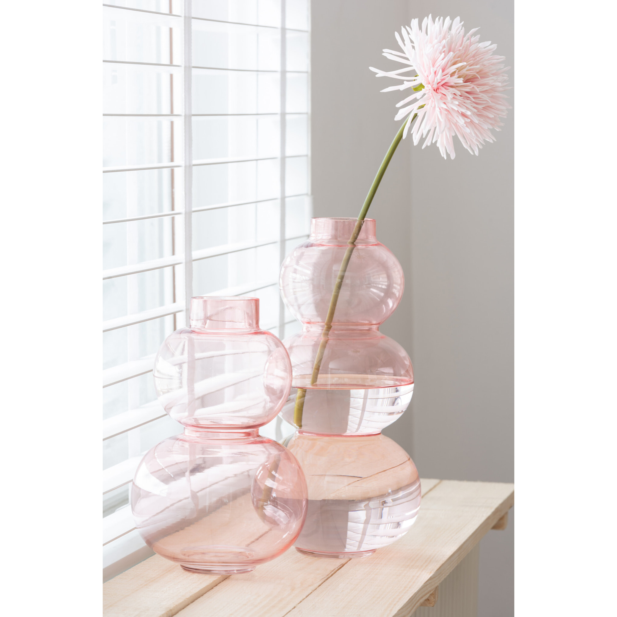 J-Line Vase Boule Verre Rose Large