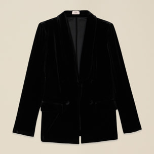 Oltre - Blazer in velluto ad effetto sparkling - Nero