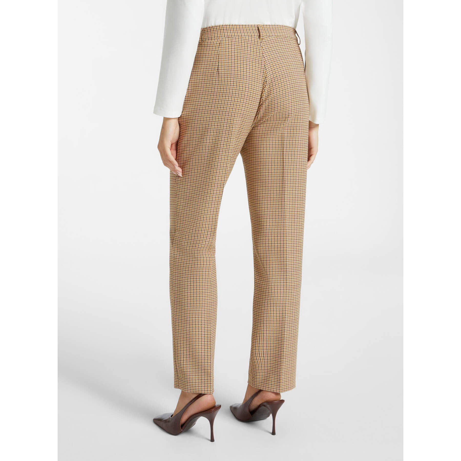 Elena Mirò - Pantaloni dritti checks - Beige