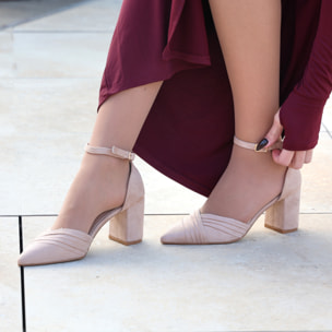 Sandali in simil pelle con tacco comodo quadrato