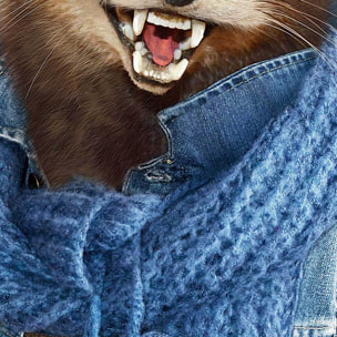 Affiche encadrée furet stylé en tenue moderne Affiche + cadre en métal - Noir