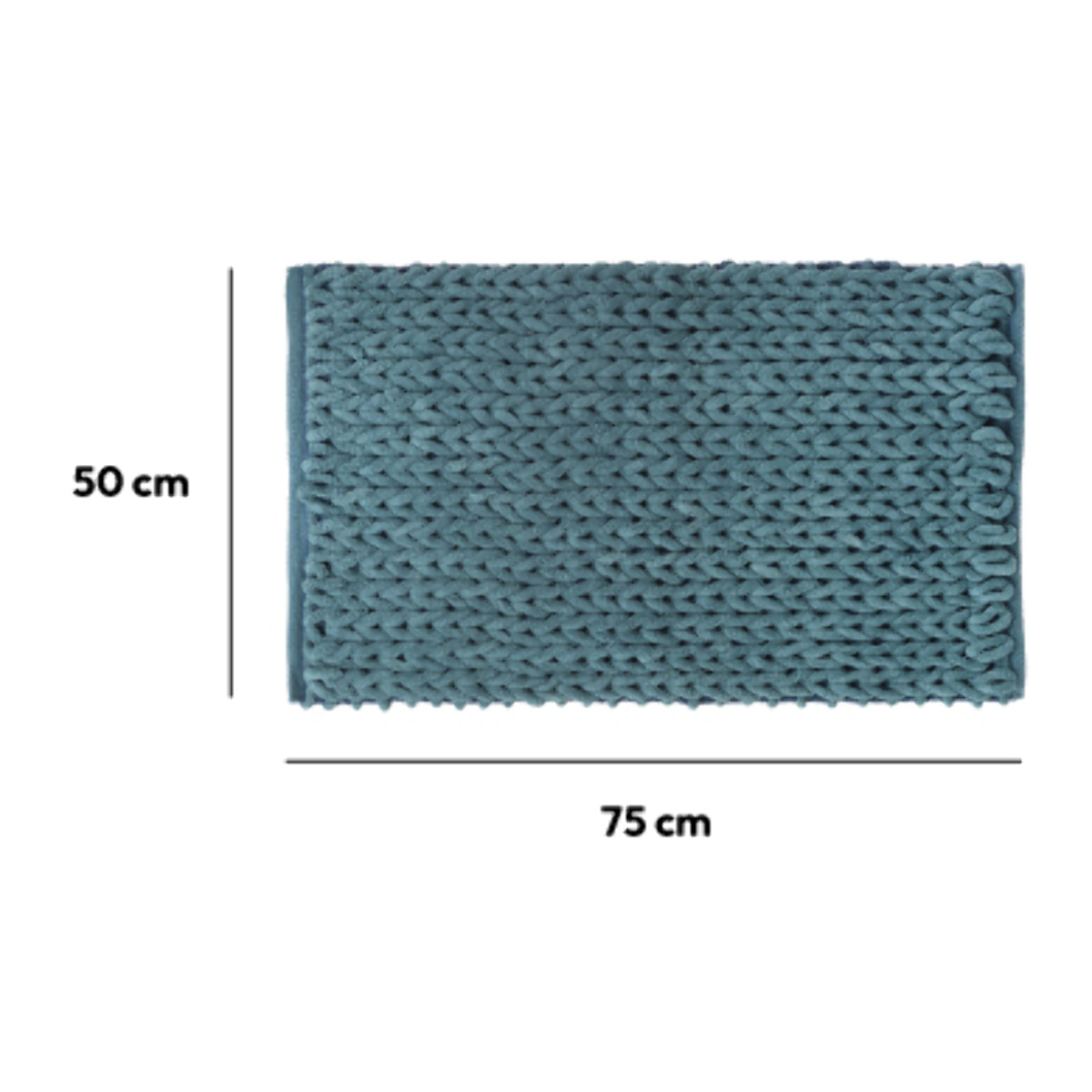 Tapis de bain 50x75 cm Bleu pétrole Colorama