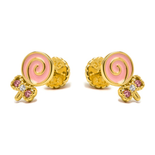 Pendientes Aku acabado oro amarillo 18k