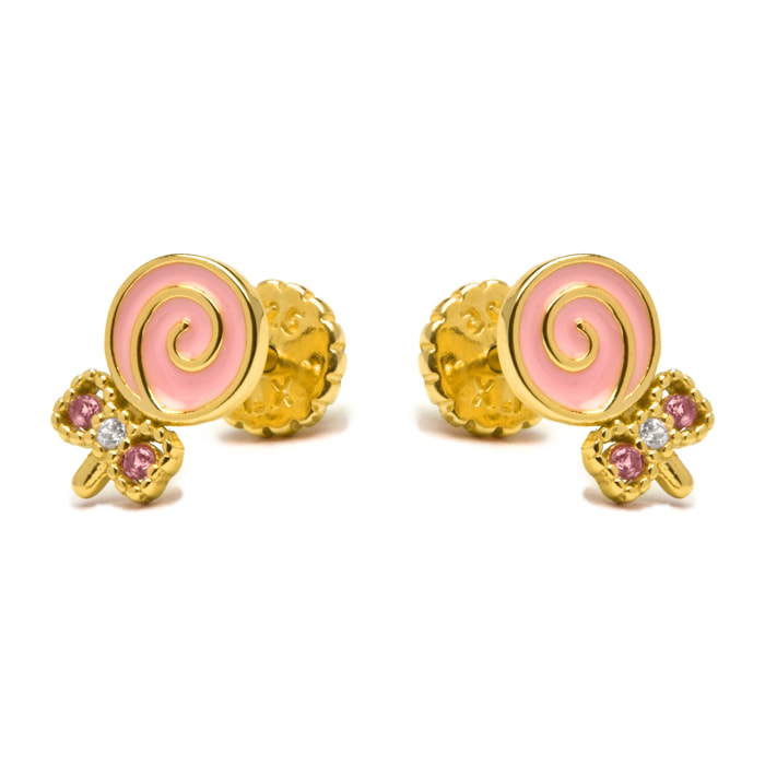 Pendientes Aku acabado oro amarillo 18k