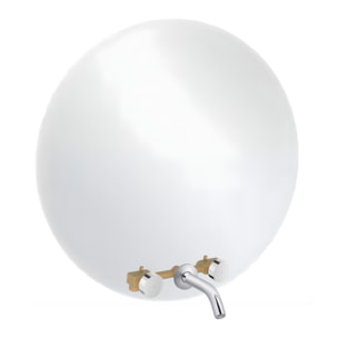 Miroir LED rond 3 trous + mitigeur lavabo encastré 3 trous Grands Boulevards chrome