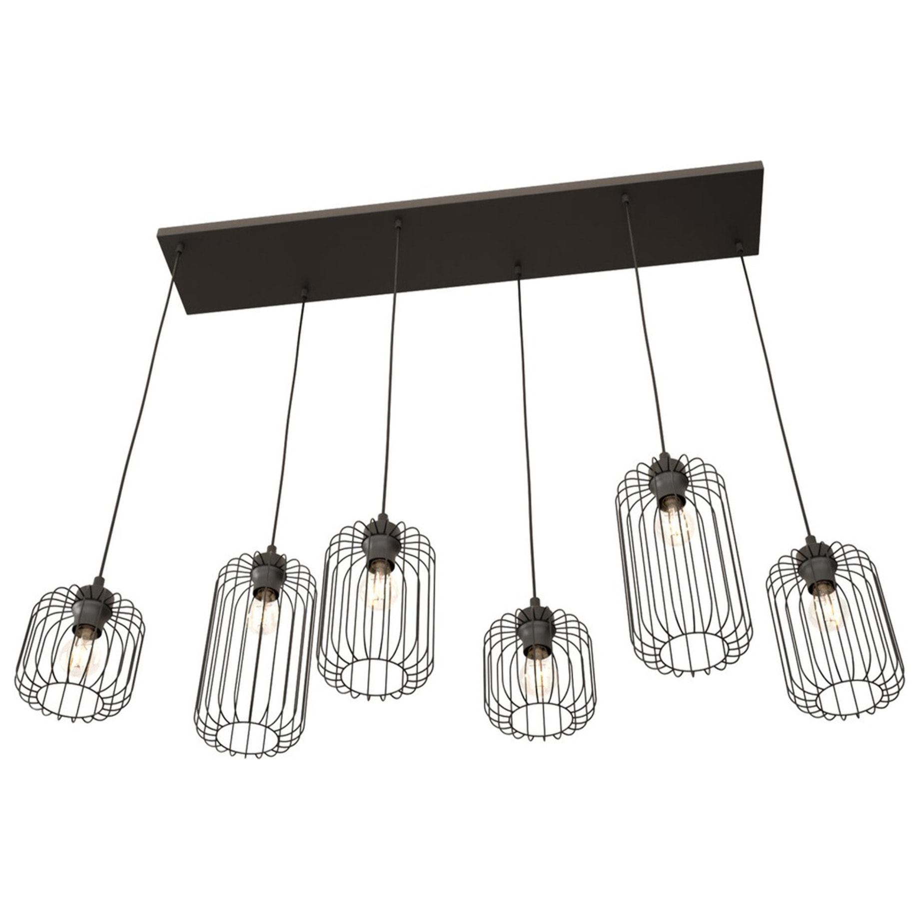 Lampada a sospensione Vander in acciaio nero opaco