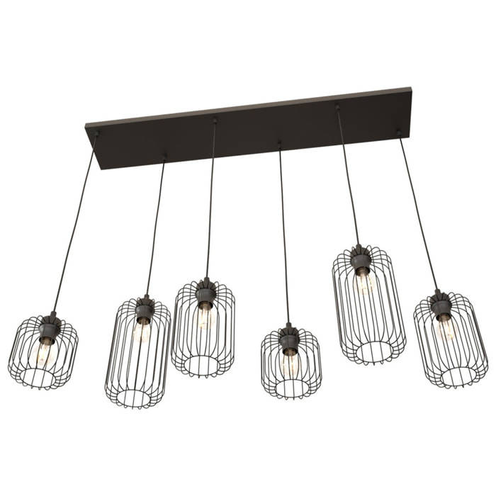 Lampada a sospensione Vander in acciaio nero opaco