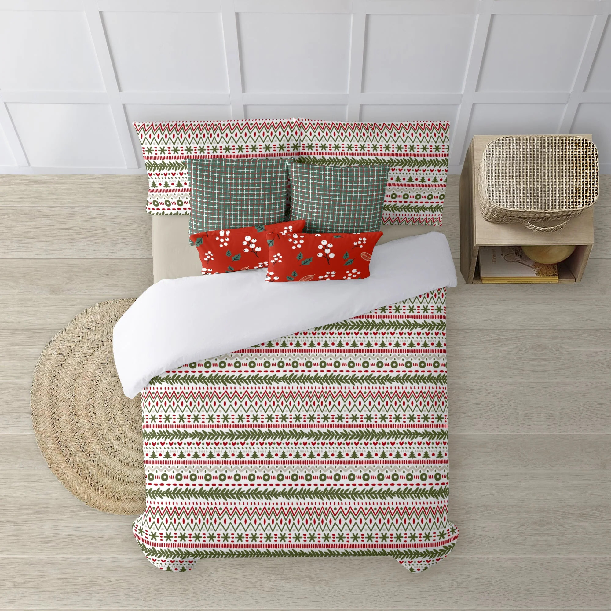Housse de couette avec pressions 100% coton Merry Christmas 16