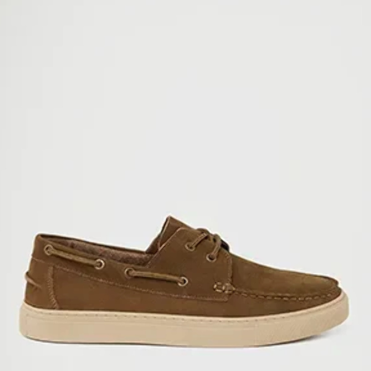 Zapato náutico Oak marrón de piel con logo Polo Club