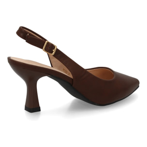 Zapato salón destalonado para mujer con tacón y punta fina
