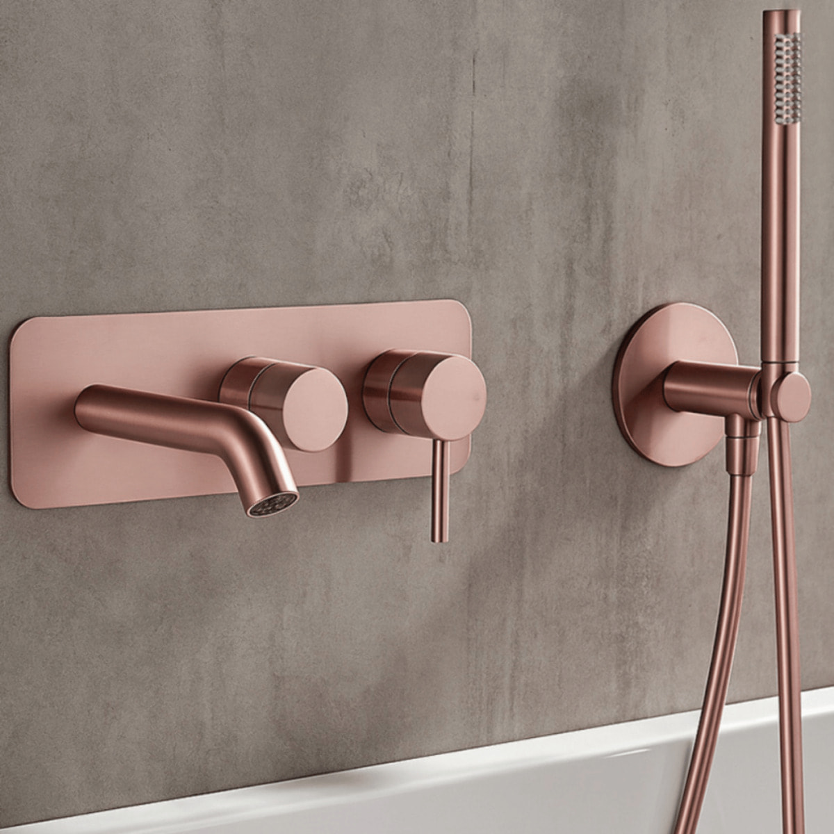 Mitigeur bain douche mécanique mural + douchette 1 jet + corps encastré PAINI Ortence bronze cuivre