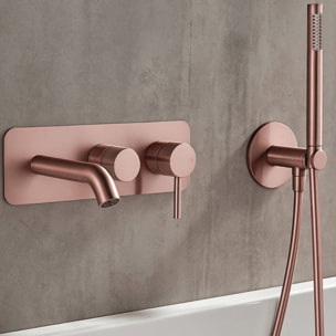 Mitigeur bain douche mécanique mural + douchette 1 jet + corps encastré PAINI Ortence bronze cuivre