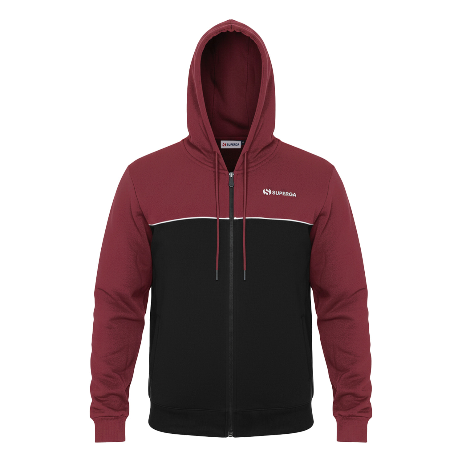 Tuta Uomo SUPERGA Cotone Felpato Full Zip Cappuccio