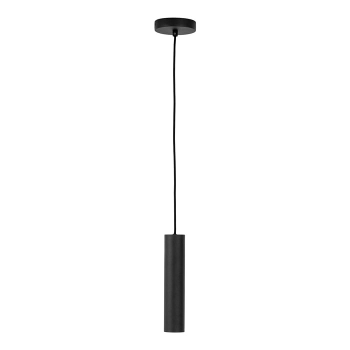 Sospensione Paris in acciaio nero tubo cilindrico ø6 cm