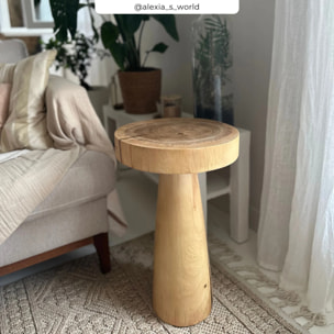 Table d'appoint ronde en bois de suar D35 cm - Janah