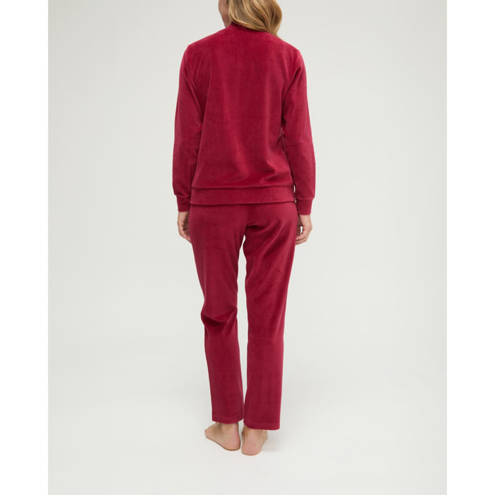 Pijama mujer de terciopelo con cremallera